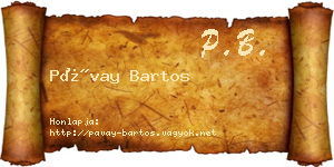 Pávay Bartos névjegykártya